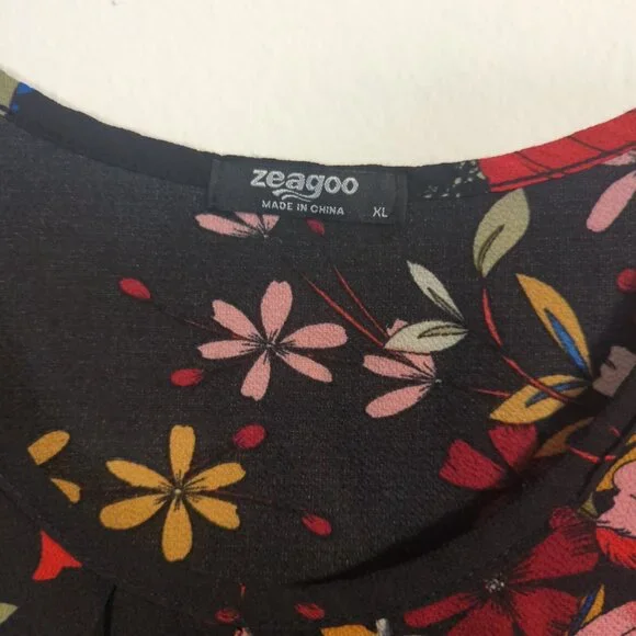 Zeagoo Sleeveless Floral Chiffon Top Size XL - Chic Style - Picture 3 of 7